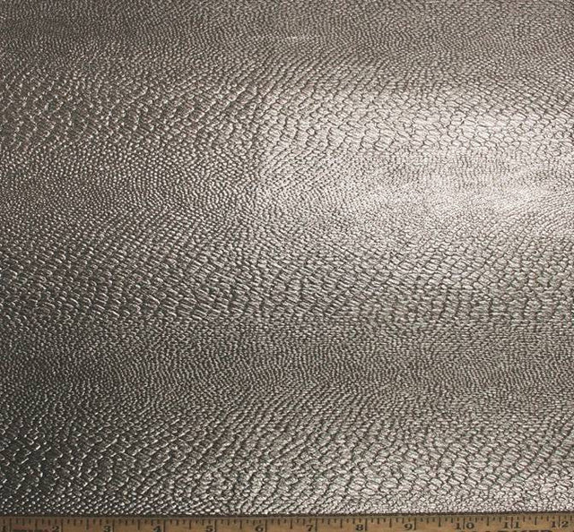 Fukuro Jacquard Polyester Spandex Fabric - Gun Metallic Foil Snake, Black/Metallic, 52/54" Width (1 Yard)