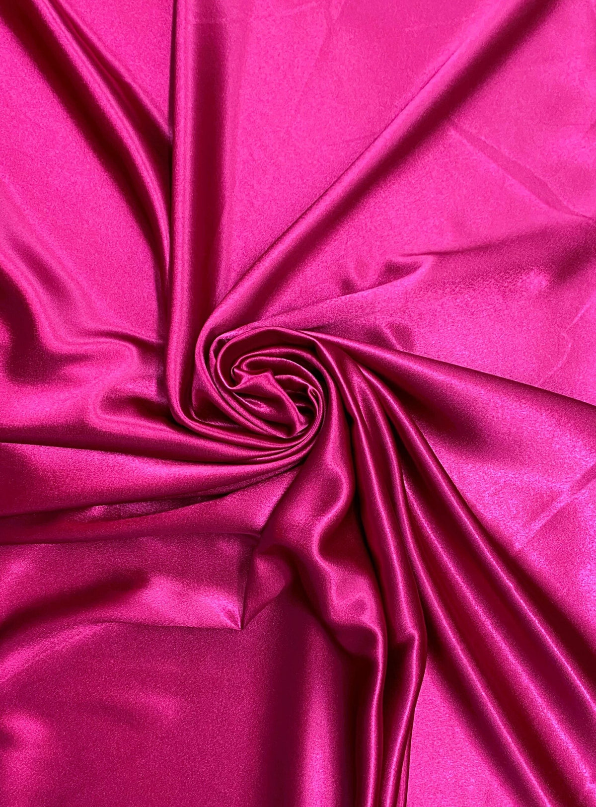 Crepe Satin Polyester Fabric - Fuchsia, Shiny, 58" Width (1 Yard)