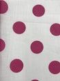 Fuchsia Dots White Poly Cotton Fabric - Fuchsia And White Big Polka Dots, 59/60" Width