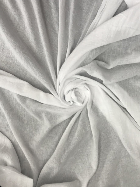 Cotton Gauze 100 Percent Cotton Fabric - White, Crinkle Texture, 48/50" Width (1 Yard)