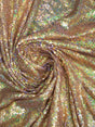 Gold Hologram Polyester Fabric - Mini Metallic Disc Sequins, Gold, 52/54" Width (1 Yard)