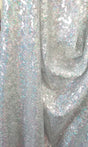 Hologram Silver Polyester Fabric - Mini Metallic Disc Sequins, Silver, 52/54" Width (1 Yard)