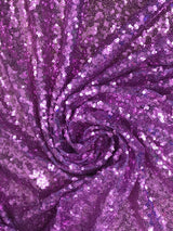 Lilac Glitz Sequins Polyester Fabric - Lilac, Mini Metallic Disc Sequins, 52/54" Width