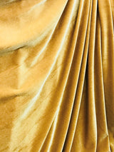 Mustard Gold Stretch Velvet Fabric - Mustard Gold, Solid, 58"-60" Width (1 Yard)