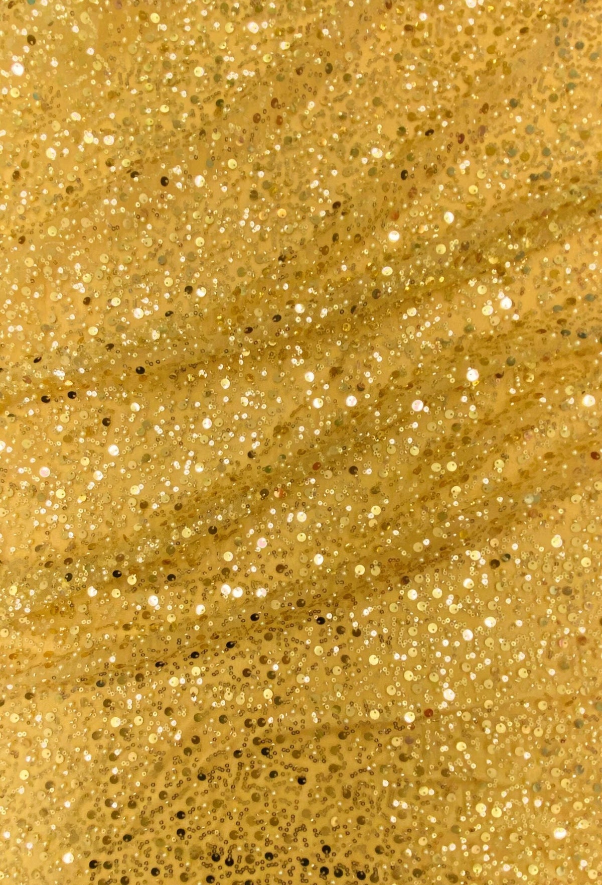 BPS Mesh Lace Gold Polyester Fabric - Gold Beads, Pearls, Sequins, 60" Width, 54" Design Width (1 Yard)