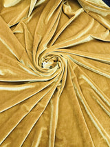 Mustard Gold Stretch Velvet Fabric - Mustard Gold, Solid, 58"-60" Width (1 Yard)