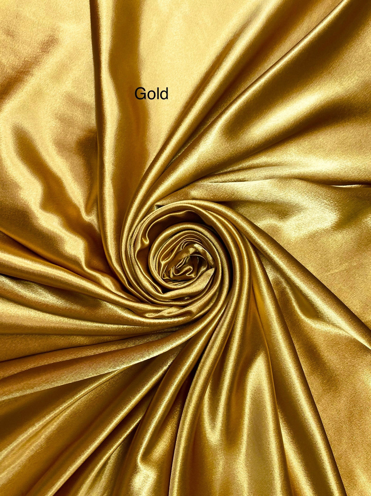 Crepe Satin Polyester Fabric - Gold, Shiny Satin, 58" Width (1 Yard)
