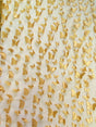 3D Butterflies Gold Polyester Fabric - Light Weight Satin Butterflies On 2-Way Stretch Mesh, Gold, 54" Width