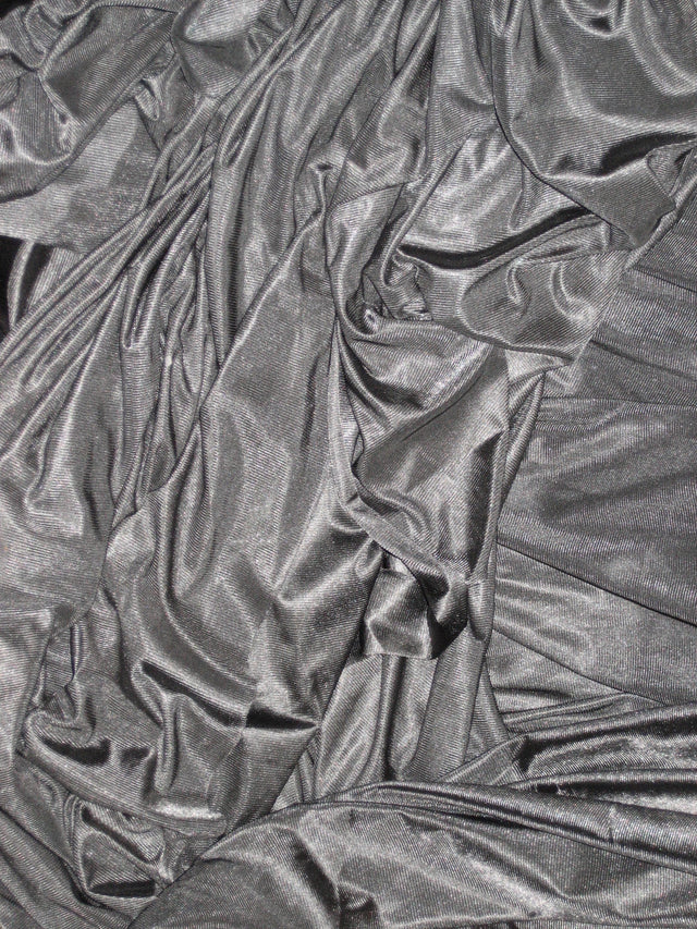 Low Stretch Gray Polyester Fabric - Gray, 108"-120" Width (1 Yard)