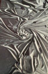 Gunmetal Stretch Velvet Fabric - Gunmetal, Solid, 58"-60" Width (1 Yard)