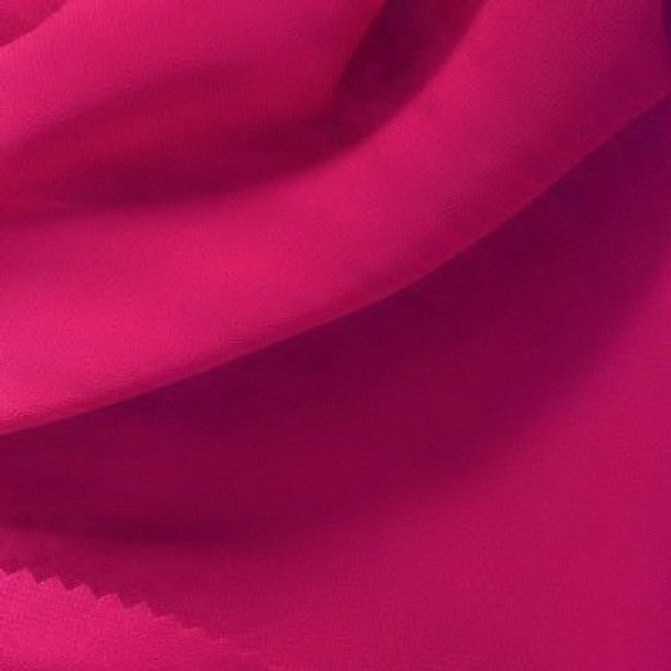 Chiffon Fuchsia Fabric Sheer Lightweight 100% Polyester, 58/60" Wide Elegant 1 Yard Apparel & Craft Fabric