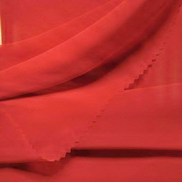Red Chiffon Fabric Lightweight 1 YardSheer Polyester 58/60” Wide for Dresses, Scarves & Event Décor