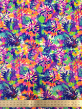 Spiral Tie Dye Bright Multi-Color Pattern Nylon Spandex Fabric - Multi-Color Spiral Tie Dye, 58" To 60" Width
