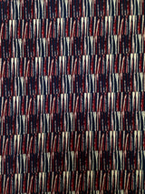 Abstract Geometric Lines Pattern On Stretch Ity Knit Jersey Polyester Spandex Fabric - Abstract Geometric Lines, Multi Color, 58 To 60 Inches Wide