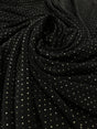 Acetate Spandex Slinky Fabric - Gold Glitters Design, 52" Width