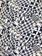 Abstract Houndstooth Pattern Stretch Knit Jersey Polyester Spandex Fabric - Black And White Houndstooth, 58" Width