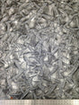 Polyester Spandex Fabric - Crinkle 2 Tone Matte Foil Kamang Design, Charcoal/Grey, Charcoal/Gold, 54/56" Width