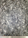 Polyester Spandex Fabric - Crinkle 2 Tone Matte Foil Kamang Design, Charcoal/Grey, Charcoal/Gold, 54/56" Width