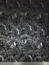 Polyester Spandex Fabric - Silver Floral Geometric Foil Design, 58" To 60" Width