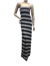 Polyester Single Spun Polyester Fabric - Black/White Stripes, 58-60" Width
