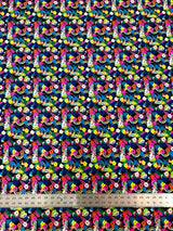Nylon Spandex Fabric - Neon Small Floral And Toucans Design, 58" To 60" Width