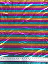 Nylon Spandex Fabric - Ombre Horizontal Foil Stripes, 58"-60" Width