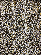 Polyester Spandex Velvet Panne Fabric - Small Cheetah Design, 2-Way Stretch, 58" Width