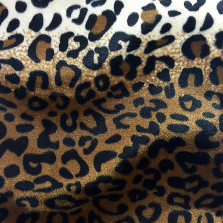 1 Yard Leopard Print Velboa Faux Fur 100% Polyester