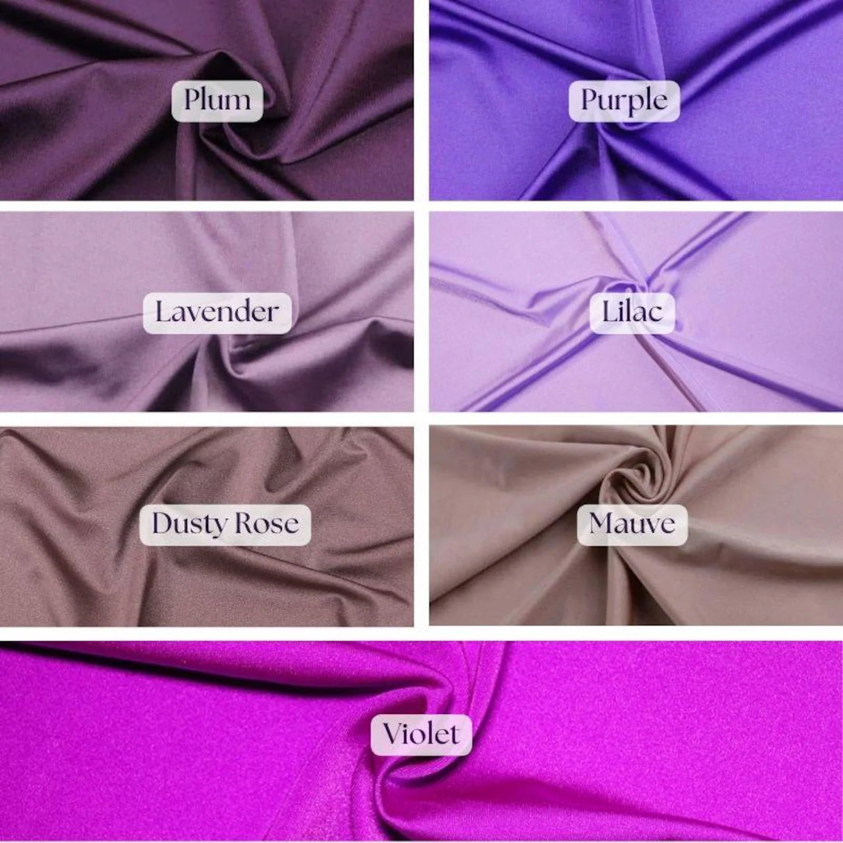 1 Yard Mauve Shiny Milliskin Nylon Spandex 4-Way Stretch Fabric 60" Width