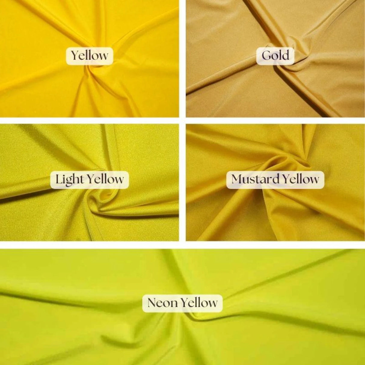 1 Yard Mustard Yellow Shiny Milliskin Nylon Spandex 4-Way Stretch Fabric 60" Width