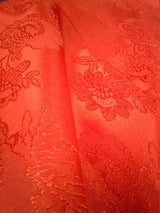 1 Yard Red Floral Jacquard Brocade Cotton Poly Fabric for Suits Fashion Upholstery 58 Inch Width