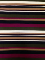 Retro Fall Bayadere Stripes Polyester Spandex ITY Knit Jersey Fabric - Bayadere Stripes, Multi Color, 58" To 60" Width