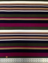 Retro Fall Bayadere Stripes Polyester Spandex ITY Knit Jersey Fabric - Bayadere Stripes, Multi Color, 58" To 60" Width