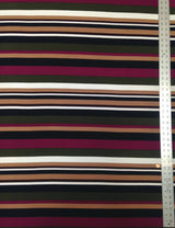 Retro Fall Bayadere Stripes Polyester Spandex ITY Knit Jersey Fabric - Bayadere Stripes, Multi Color, 58" To 60" Width