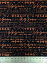 Diamond Tribal Print ITY Knit Jersey Polyester Spandex Fabric - Diamond Tribal Print, Repeating Pattern, 58" To 60" Width