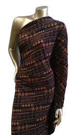 Diamond Tribal Print ITY Knit Jersey Polyester Spandex Fabric - Diamond Tribal Print, Repeating Pattern, 58" To 60" Width