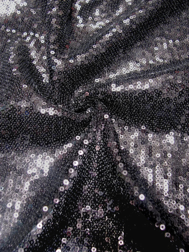 Polyester Mesh Fabric - 3Mm Shiny Sequins, See Through, 54"-56" Width