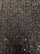 3Mm Black Mini Micro Sequins Swirl Pattern Nylon Mesh Fabric - Black Swirl Pattern, 50" Width