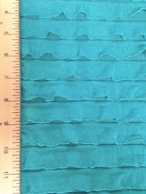 1" Ruffles Polyester Spandex Fabric - Aqua Onion Skin Ruffles, Semi-Sheer, 52" To 54" Width