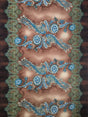 Polyester ITY Matte Jersey Spandex Fabric - Big Paisley Design, Brown, Purple, 58" Width