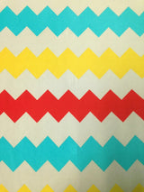 Polyester Bulgari Spandex Fabric - Big Chevron Design, Light Weight, 2-Way Stretch, 58"-60" Width