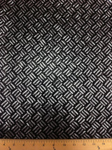 3Mm Silver And Black Matte Sequins Basket Pattern Stretch Poly Spandex Fabric - Silver/Black Basket Pattern, 56"-58" Width