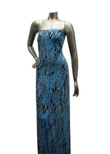Turquoise Snakeskin Pattern Polyester Spandex Fabric - Turquoise Snakeskin Print, 58" To 60" Width