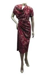 Polyester Spandex Fukuro Jacquard Fabric - Damask Design, Foil, 58" To 60" Width