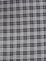 Polyester Spandex Double Knit Fabric - Black And Ivory Plaid Design, 56" Width