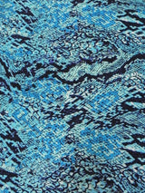 Turquoise Snakeskin Pattern Polyester Spandex Fabric - Turquoise Snakeskin Print, 58" To 60" Width