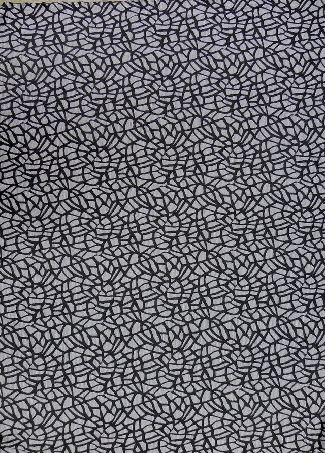 Polyester Spandex Double Knit Fabric - Black Abstract Design, 56" Width (1 Yard)