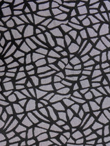 Polyester Spandex Double Knit Fabric - Black Abstract Design, 56" Width (1 Yard)