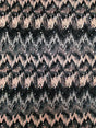 Ikat Zigzag Pattern Polyester Fabric - Holographic Faux Sequins, Stretch Bodre Mini Pleat, 57" To 58" Width