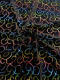 Polyester Spandex Velvet Fabric - Multi Foil Hologram Effect Swirl Design, 58 To 60 Inches Wide
